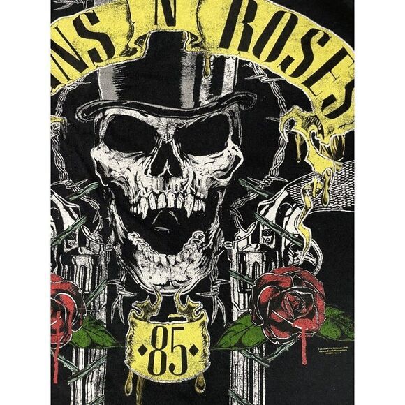 Guns N Roses 1985 Retro Graphic T-shirt Men Medium Black Short Sleeve Music - Picture 2 of 5